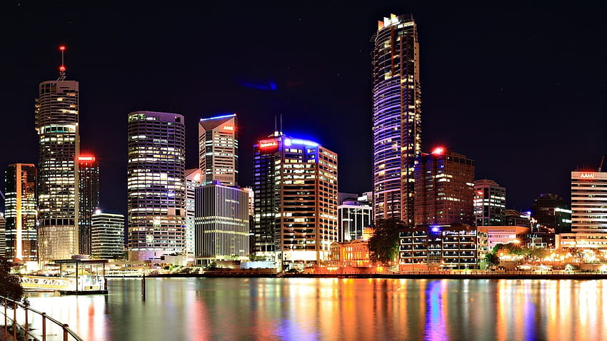 Stadtnachtlichtreflexion, Nachtlicht HD-Hintergrundbild