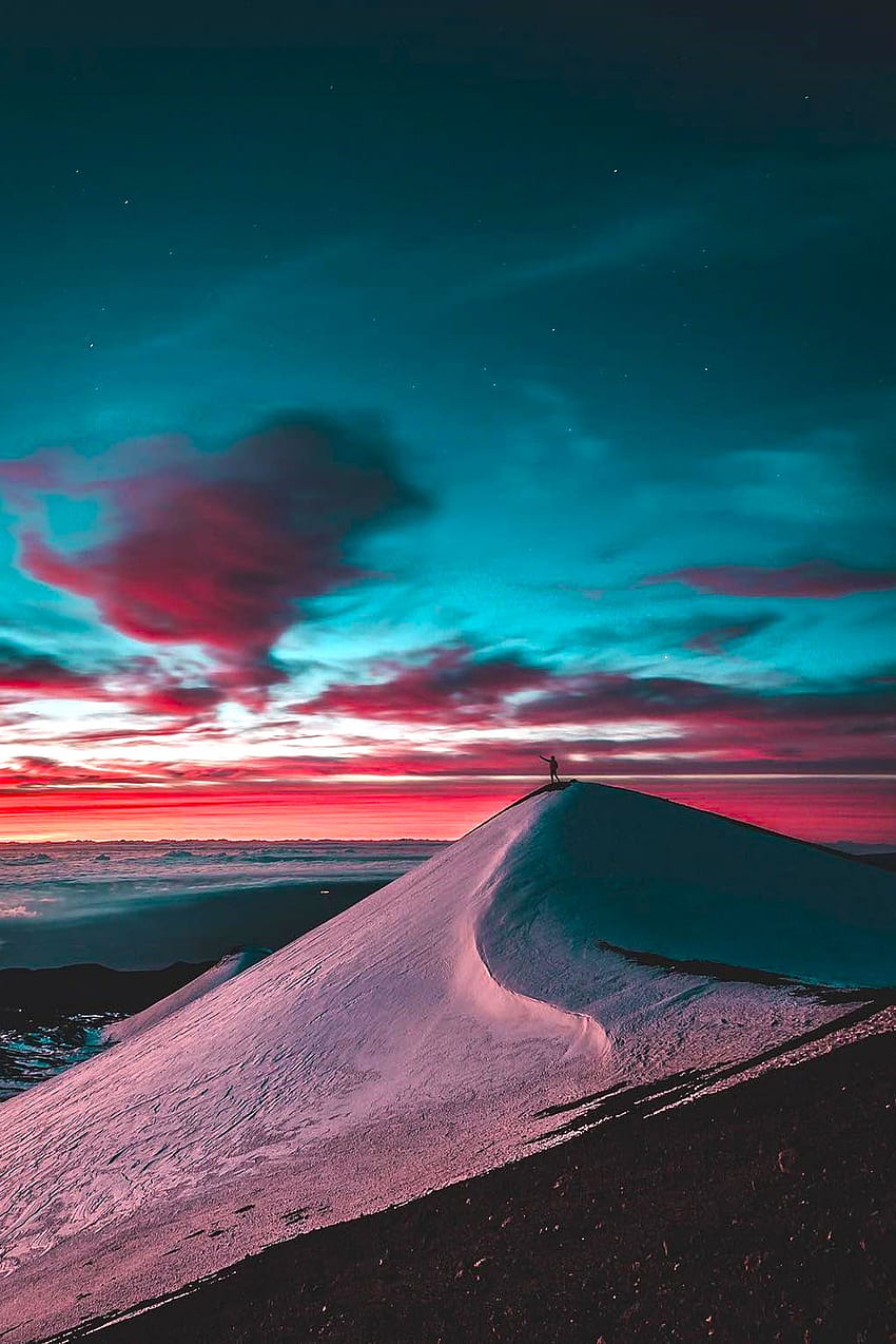 Sunrise on Mauna Kea/Hawaii HD phone wallpaper