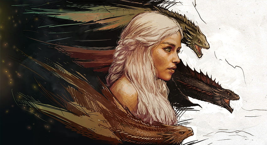 Daenerys Targaryen Drogon Viserion Rhaegal Game of Thrones HD wallpaper
