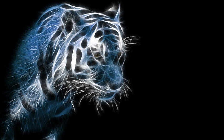 negro oscuro del tigre 3d. Android para, tigre de 3d fondo de pantalla