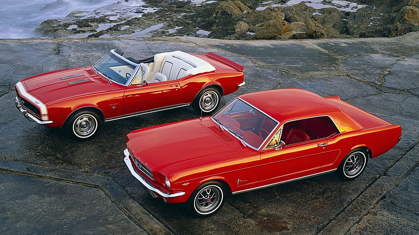 mobil berotot 1920x1080, 1964, ford mustang, hardtop coupe, 1967, chevrolet camaro ss, convertible full , tv, f, latar belakang, mustang 1964 Wallpaper HD