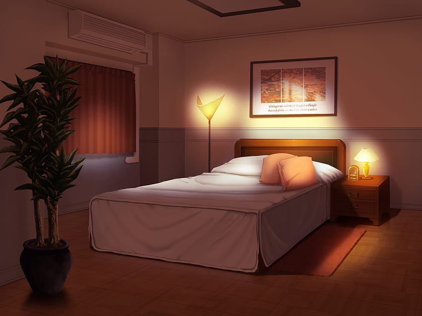 Аниме пейзаж: Спалня, аниме спални HD тапет