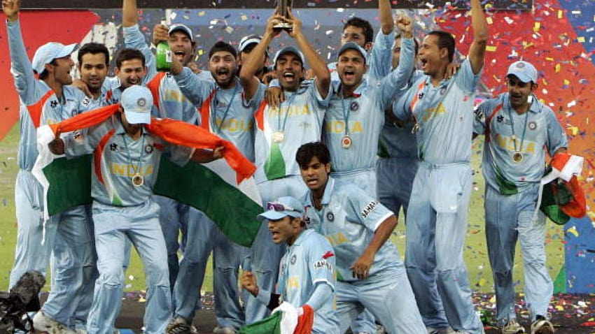 インドは、MS ドーニのキャプテンの下で史上初の T20 ワールド カップで優勝しました' 高画質の壁紙