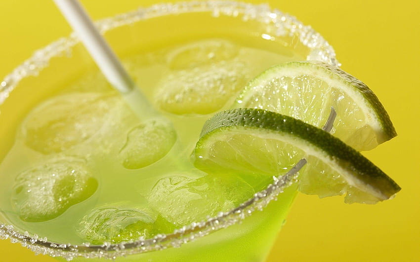 : Lemonade, ice, lime, segments, tubule, sugar, laying HD wallpaper