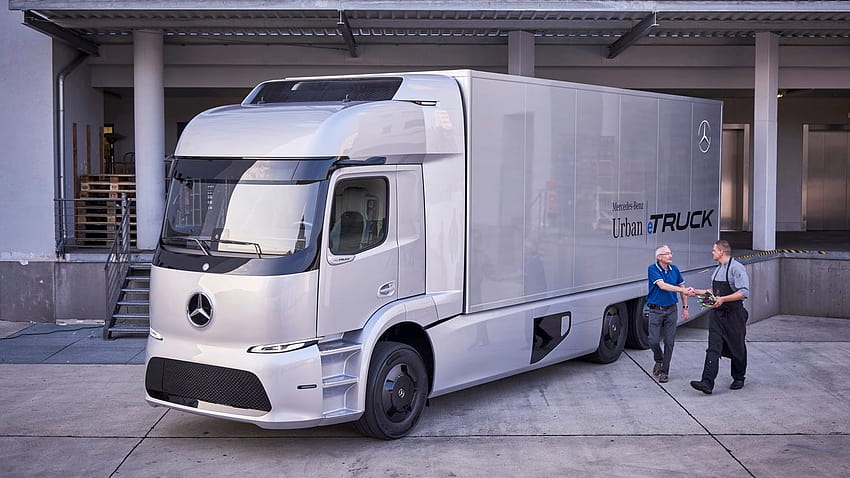 Daimler non è preoccupato per il camion semi elettrico di Tesla, camion semi elettrico Tesla Sfondo HD