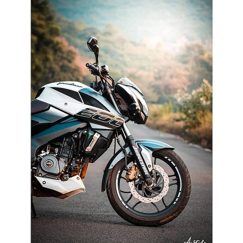 may contain: motorcycle and outdoor, white ns 200 HD phone wallpaper