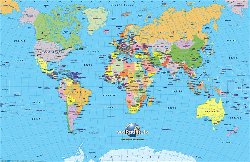 아틀라스, 자본이 있는 세계 지도 HD 월페이퍼
