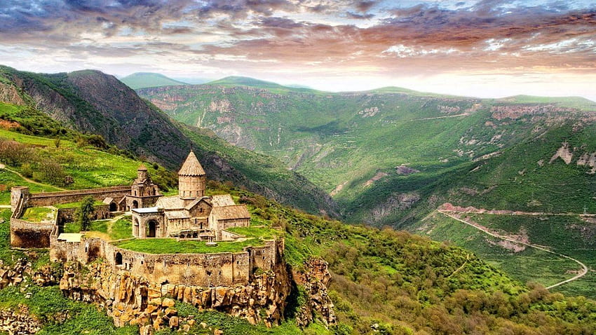 Mountains nature castles churches Armenia sightseeing, church mountains HD wallpaper