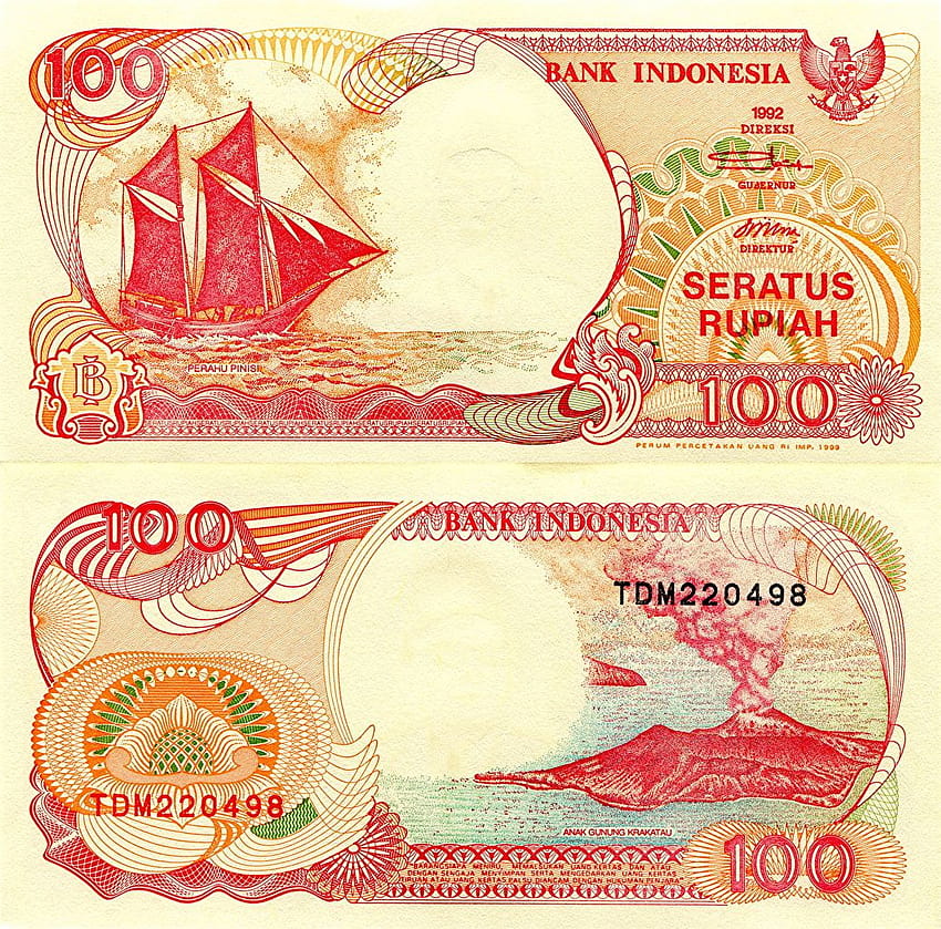 Хартиени пари Индонезия 100 рупии Пари, рупия HD тапет