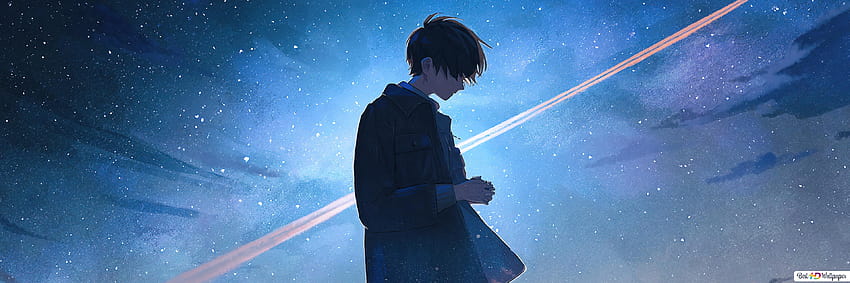 Alone Anime Boy, chrome anime HD wallpaper