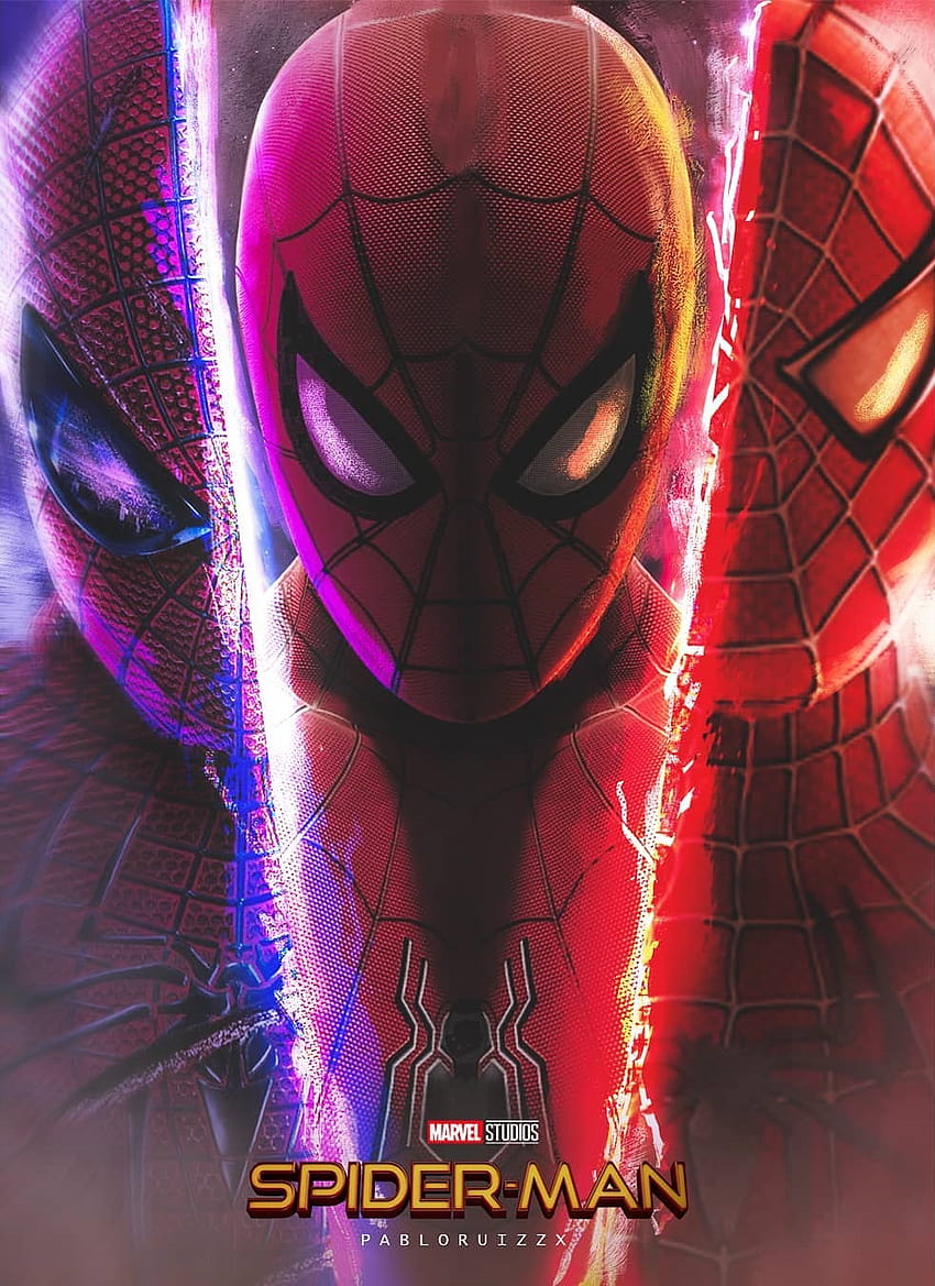 Страхотен постер на фенове представя Тоби Магуайър и Андрю Гарфийлд в Spider, three spiderman HD тапет за телефон