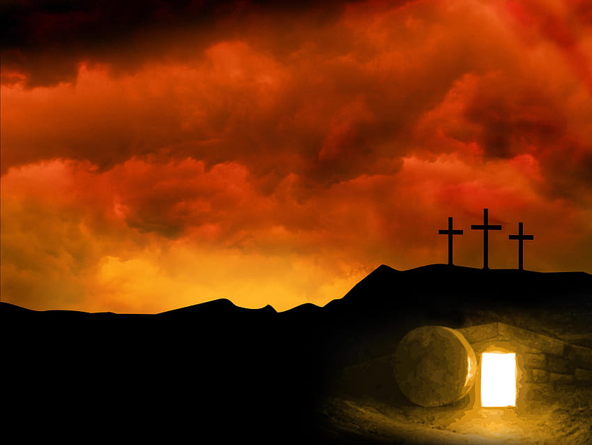 Die besten 4 Osterhintergründe für die Anbetung leerer Gräber auf Hüfte, biblische Ostern HD-Hintergrundbild