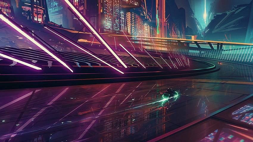 science fiction, Cyberpunk, Motorcycle, Cityscape, Neon, Futuristic city / and Mobile & HD wallpaper