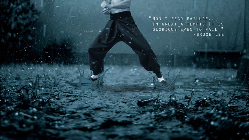 Bruce Lee, hujan, kutipan, seni bela diri, hop, motivasi, kutipan bruce lee Wallpaper HD