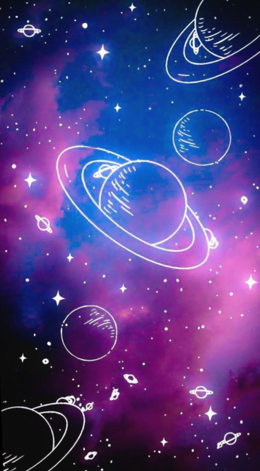 Przypnij na iPadzie, estetyczna galaktyka Tapeta na telefon HD