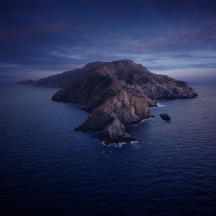 macOS Catalina , Góry, Wyspa, Noc, Zimno, Giełda, Natura, mac os catalina Tapeta na telefon HD