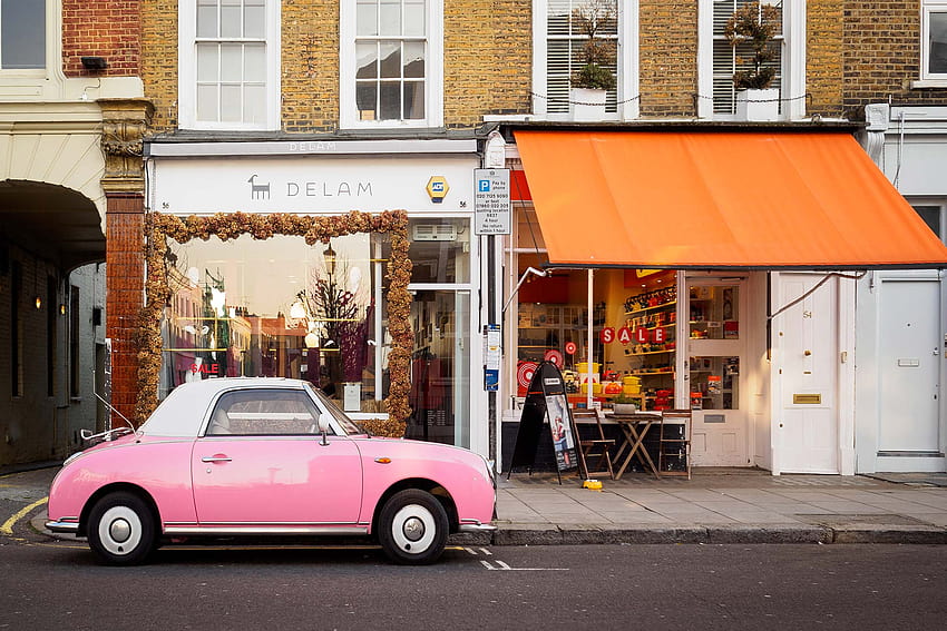 Londoners Are Obsessed With Taking of this Pink Car, nissan figaro HD wallpaper