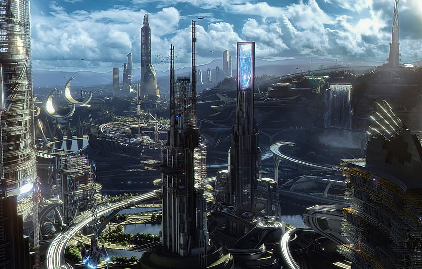 фантастика, Tomorrowland, Земята на бъдещето, където всичко е възможно, Представете си свят , раздел филмы, светове на бъдещето HD тапет