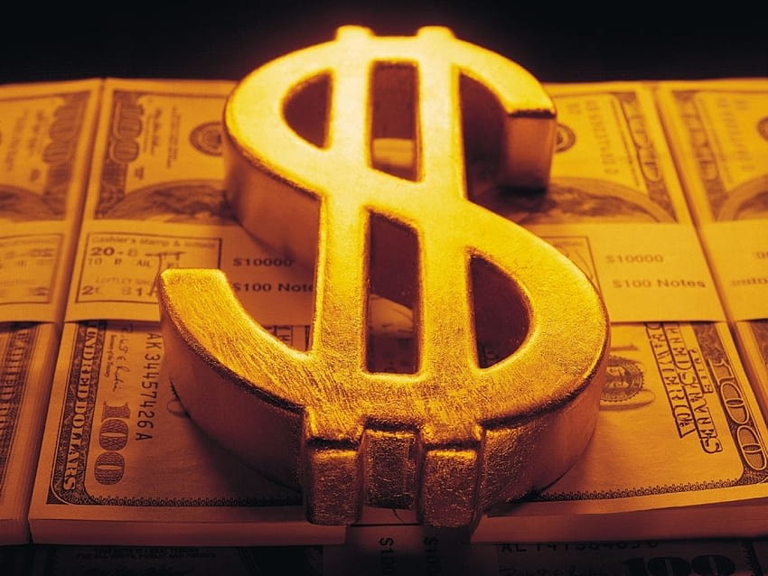 ドル ゴールド ロゴ エンブレム お金、お金と金 高画質の壁紙
