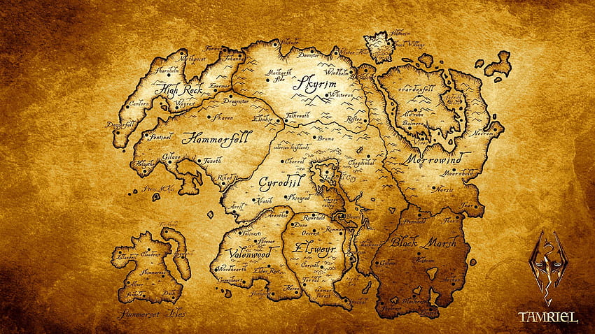 Map Of Tamriel Edited To Look Like An Old Paper Map Tamriel Map Hd Wallpaper Pxfuel