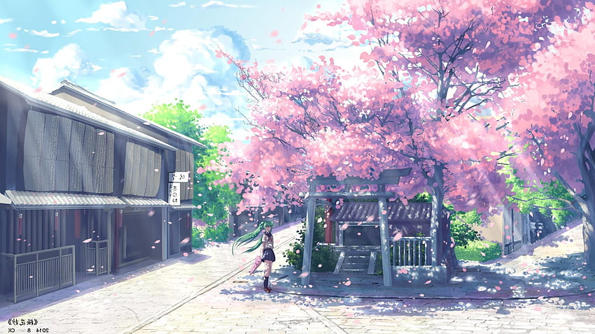 Anime Cherry Blossom, cherry blossoms HD wallpaper | Pxfuel