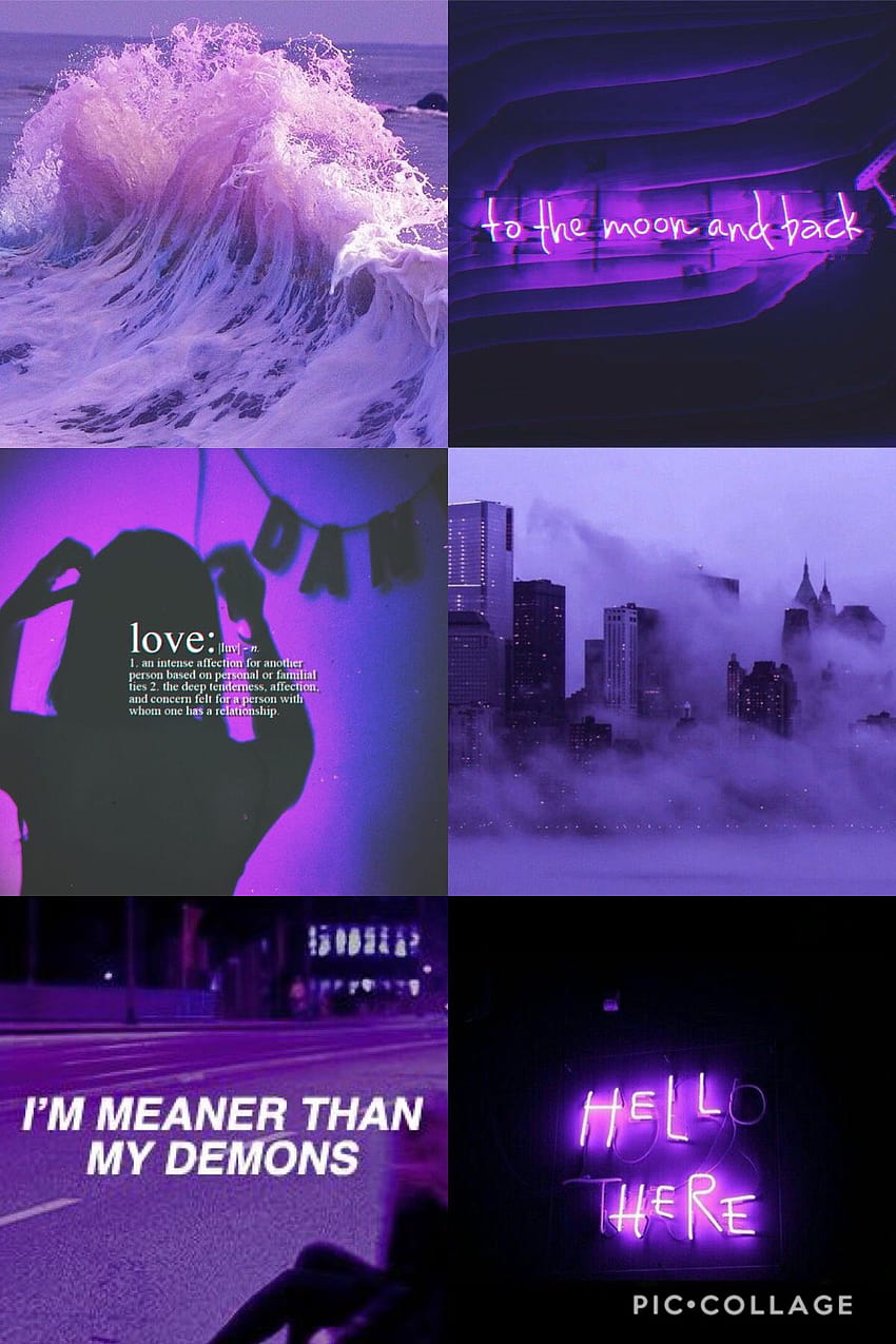Collage esthétique triste, collage violet Fond d'écran de téléphone HD