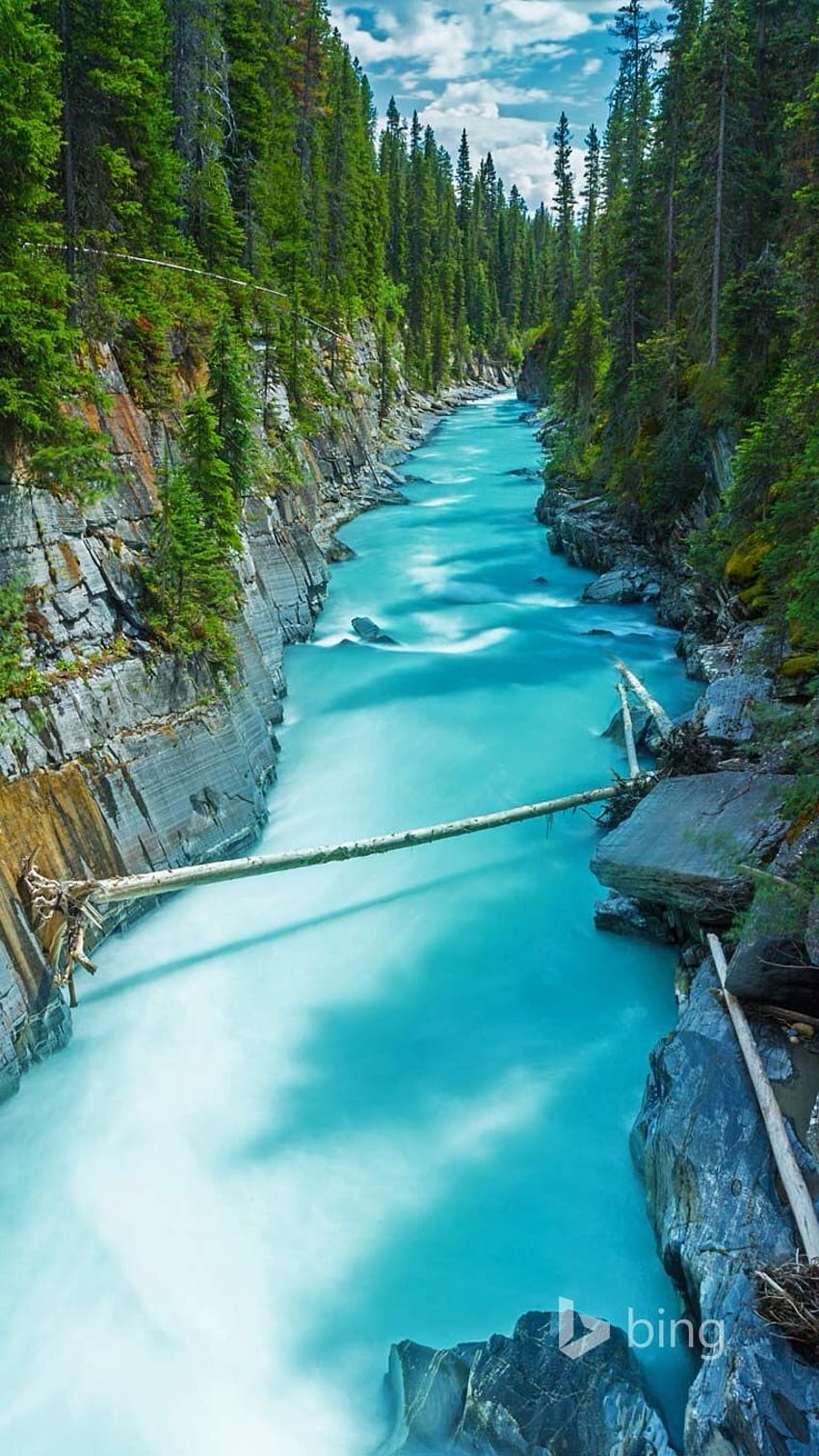 Водопадът Нума в Национален парк Кутеней, Британска Колумбия, Канада, Кутеней np Британска Колумбия HD тапет за телефон