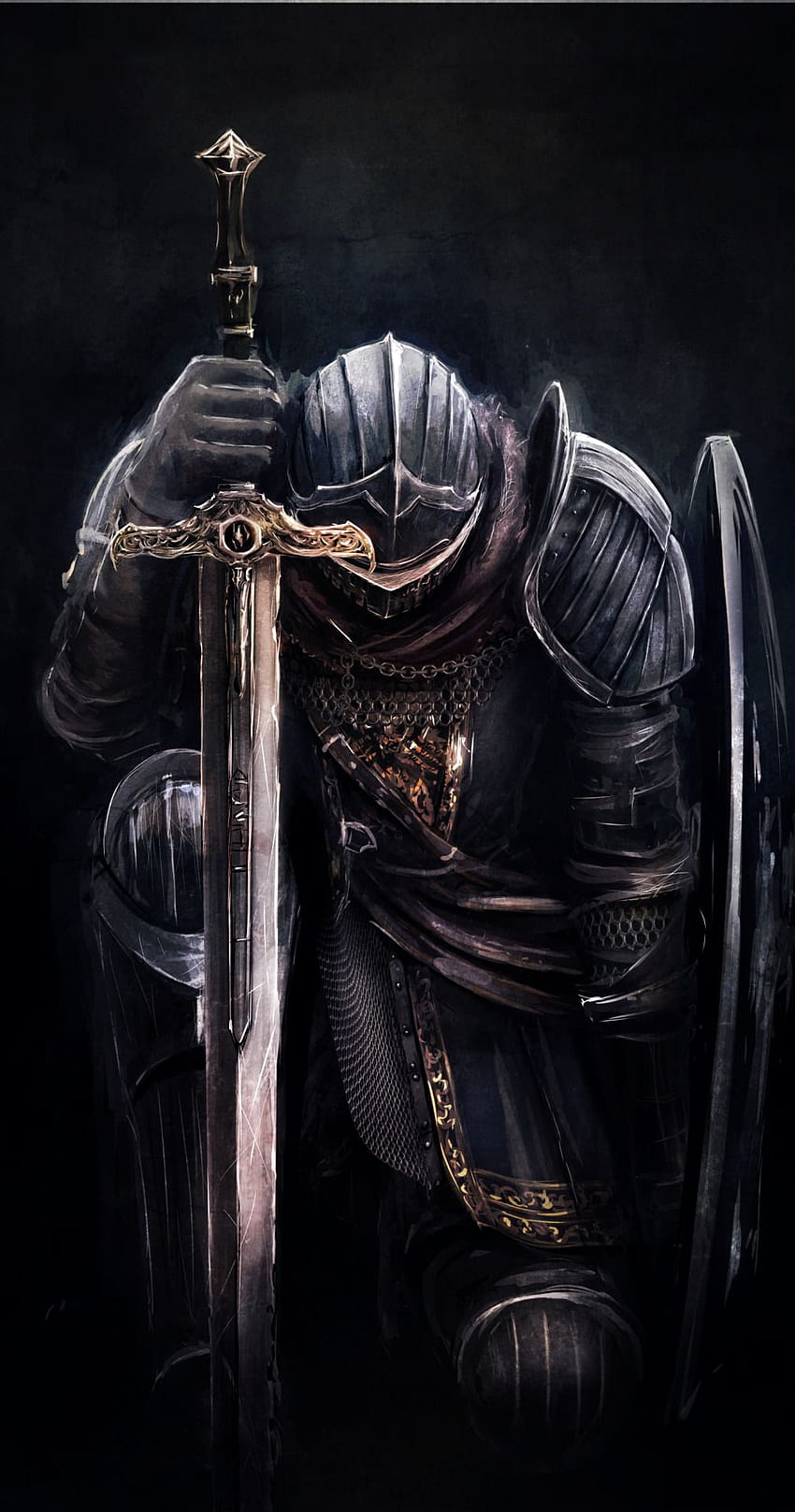 Ergebnis für Kniender Krieger, Fantasy-Krieger mit kniendem Schwert HD-Handy-Hintergrundbild
