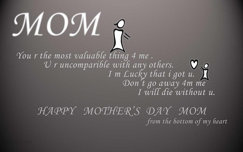 Happy Mother Day Wishes Messages from Kids Daughter & Son HD wallpaper