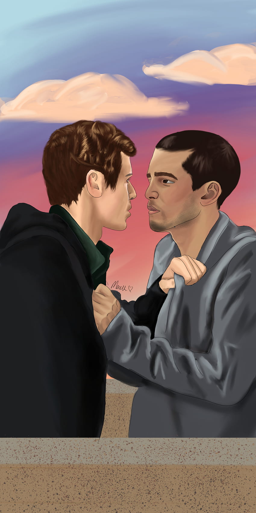 A I drew of Omar and Ander from Elite. Pretty gay. Feel to use.: lgbt, ander elite HD phone wallpaper