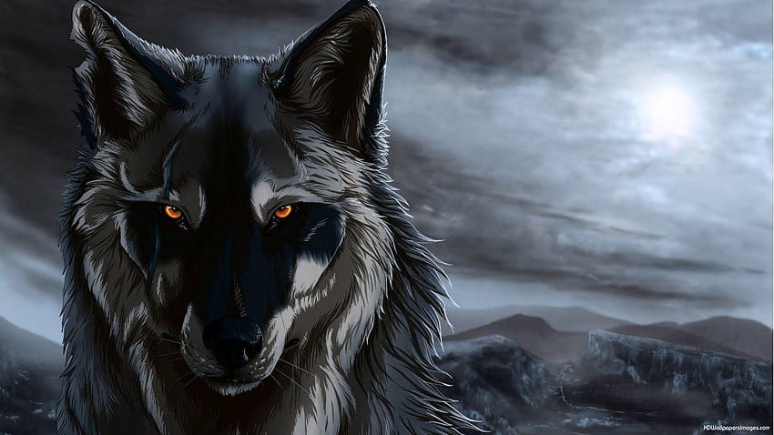 Creepy Anime Wolf, halloween wolf HD wallpaper
