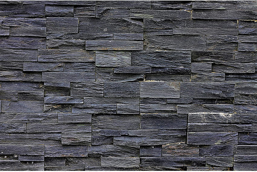 – Stonewall preto – Decoração de estilo de design industrial realista, revestimento de parede de pedra escura, alvenaria moderna, mural de parede papel de parede HD