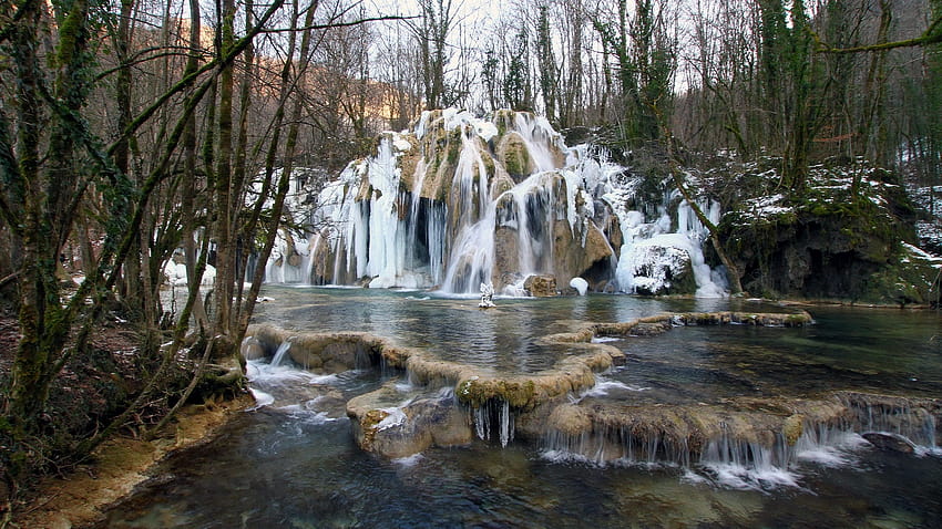 Cascade des Tufs Waterfall in France, cascading waterfall HD wallpaper