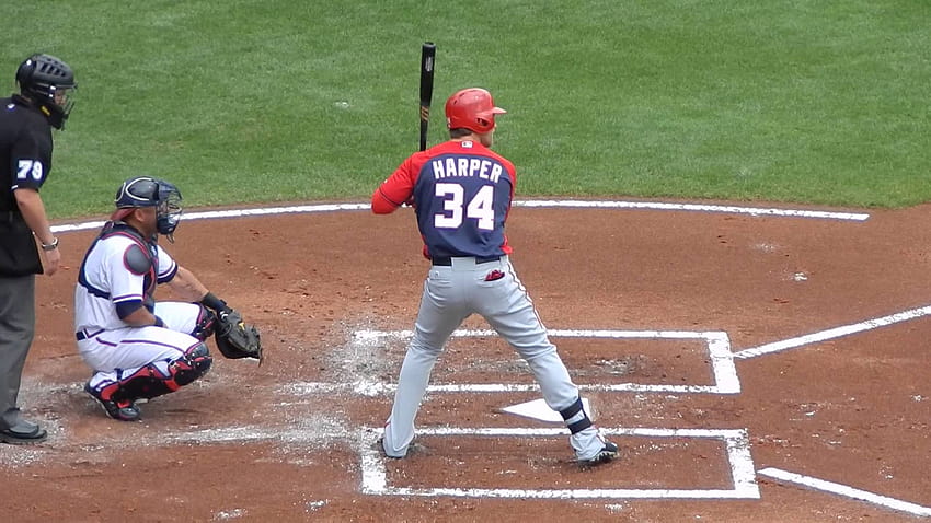 Nationals Bryce Harper Batting Vs Braves 3/12/14 HD wallpaper | Pxfuel