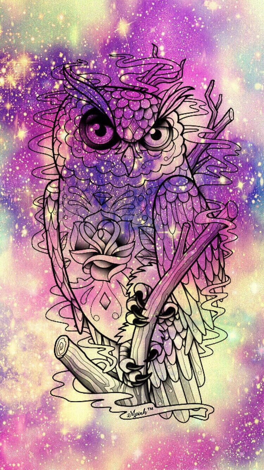 Purple Owl HD phone wallpaper