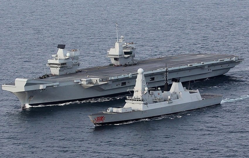O porta-aviões, HMS Dragon, Royal Navy, HMS Queen Elizabeth papel de parede HD