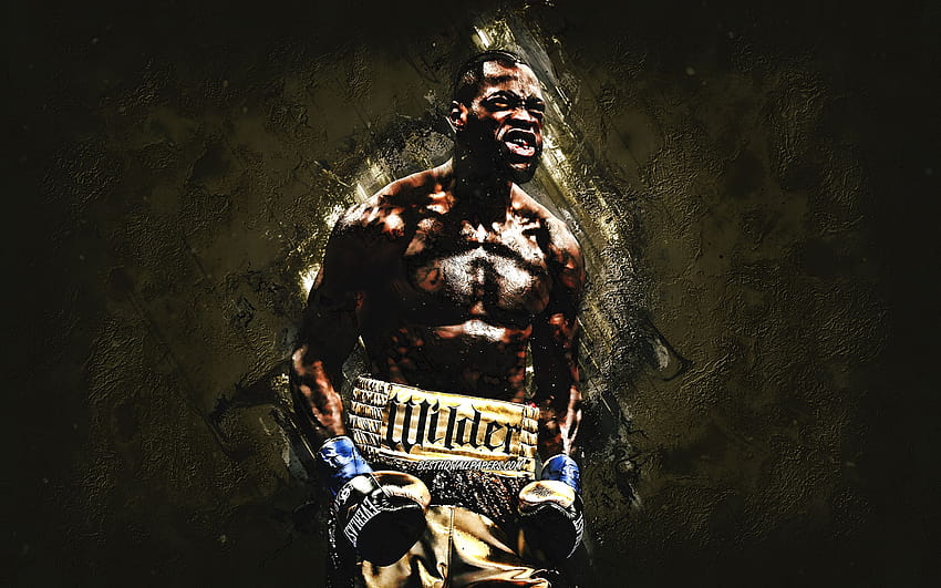 Deontay Wilder, boxeador americano, WBC, retrato, campeão mundial de boxe, fundos de pedra criativos com resolução 2880x1800. Alta qualidade papel de parede HD