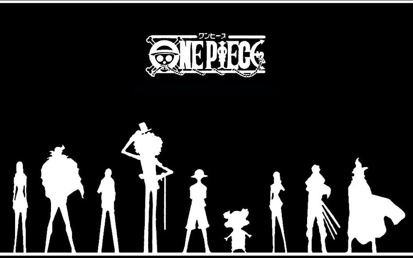 One Piece en blanco y negro, logotipo de una pieza fondo de pantalla