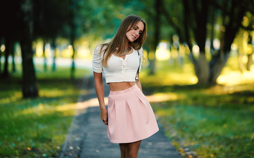 pink skirt , Backgrounds, long skirt women HD wallpaper