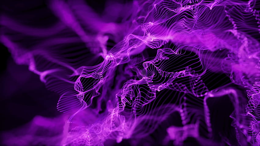 Енергийно цвете, съставено от светещи частици, лилава енергия HD тапет