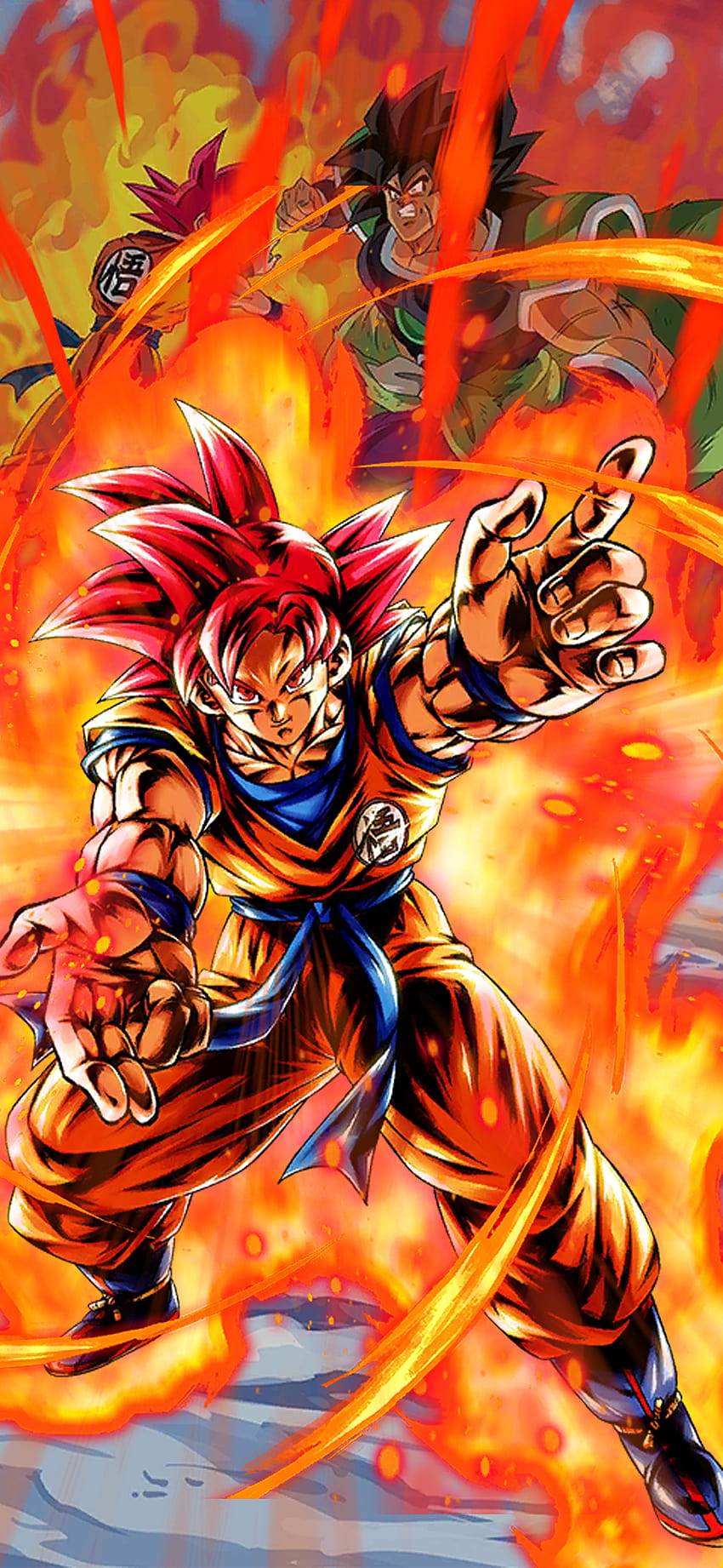 Neuer Super-Saiyajin-Gott Goku, Goku Super-Saiyajin-Gott rot HD-Handy-Hintergrundbild