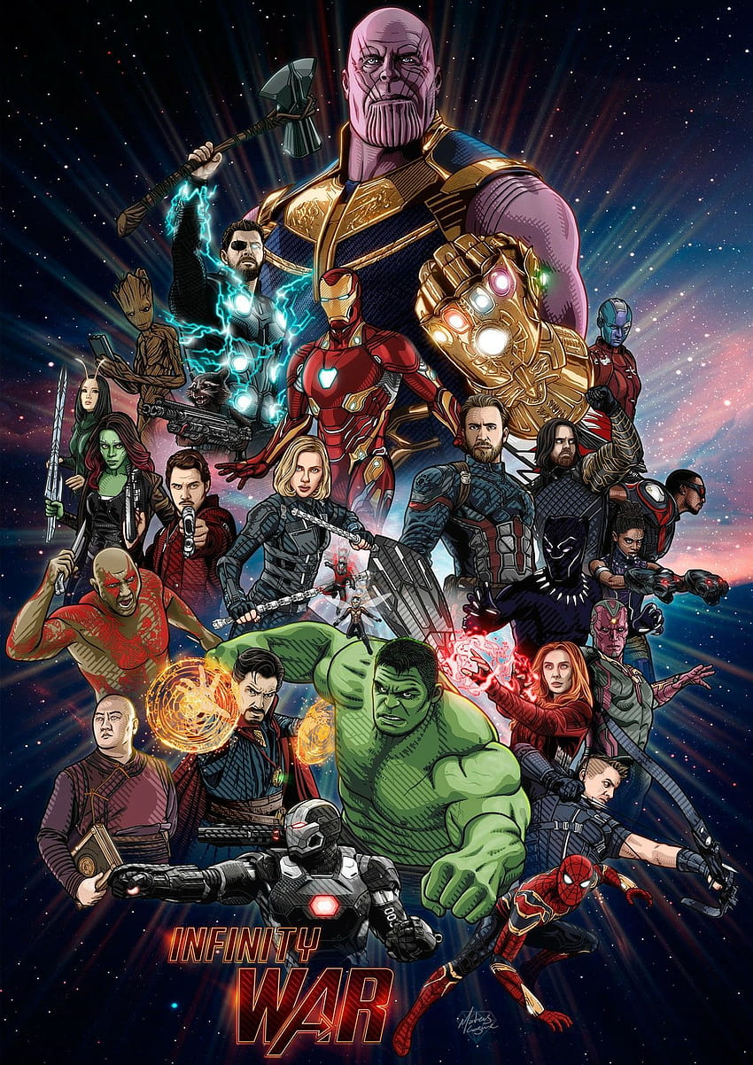 Avengers Çizimi Infinity War HD telefon duvar kağıdı