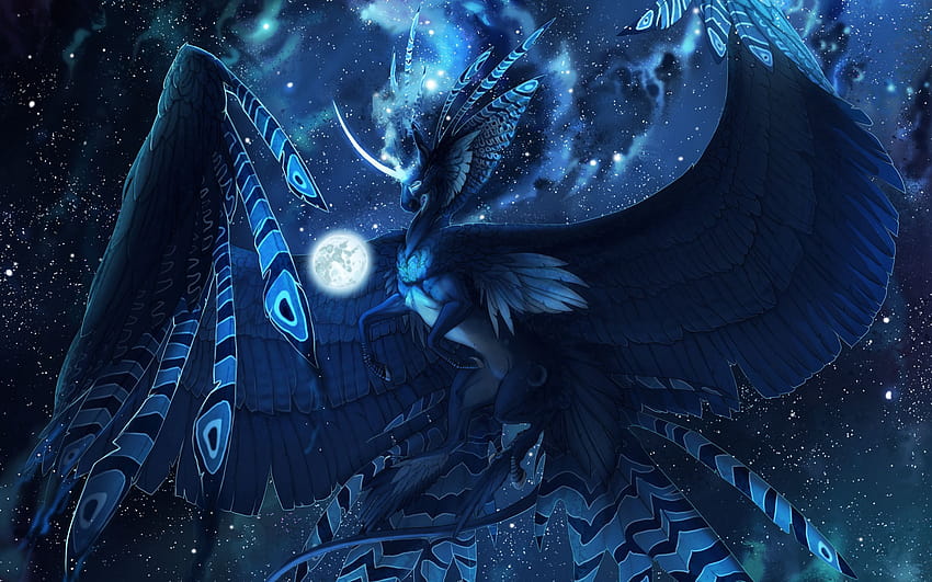 2560x1600 creature, mystical, fantastic, flight, mystical moonlight HD wallpaper