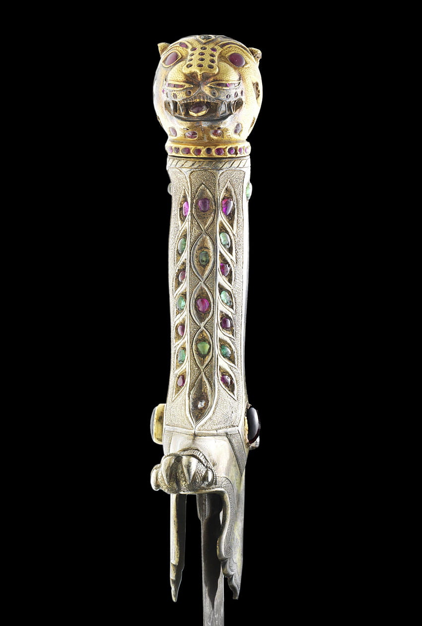 An Important Rare Gem Set Sword With Tiger's Head Pommel, tipu sultan HD phone wallpaper