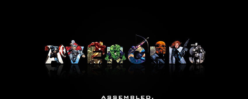 모바일 및 태블릿을 위한 Marvel comics The avengers Minimalism Backgrounds Dual [2560x1024] HD 월페이퍼
