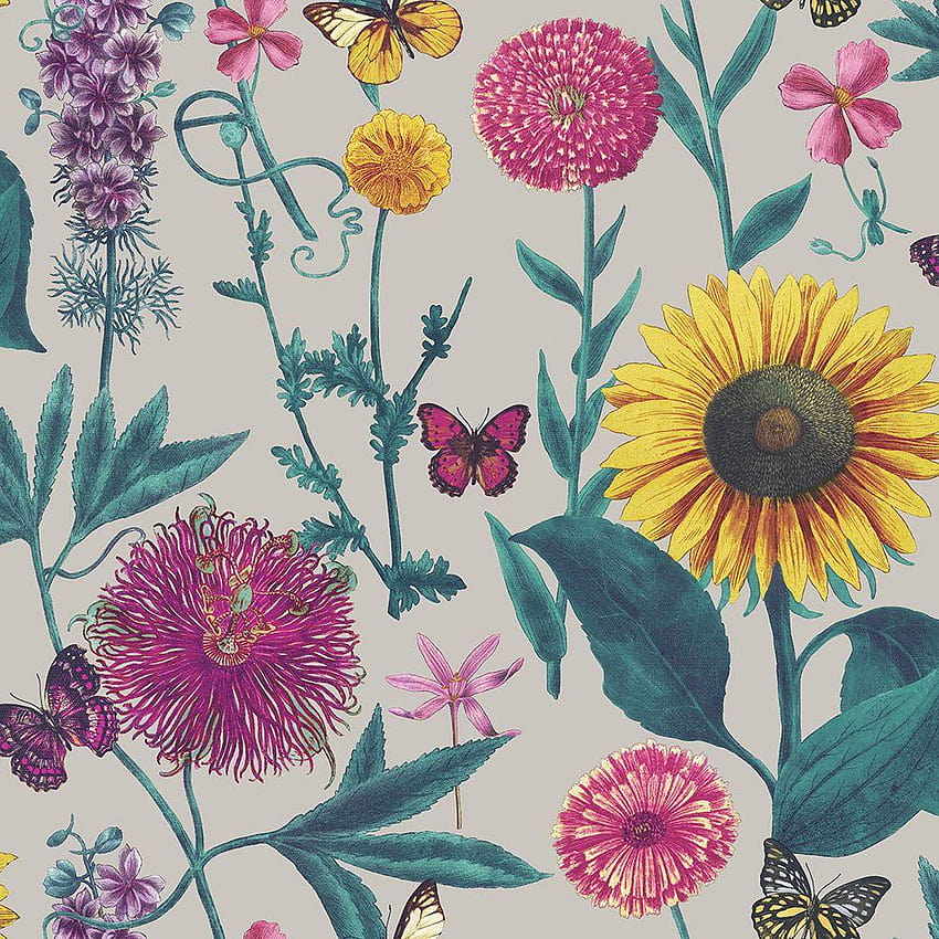 Summer Garden Grey Multi, vibrant floral crown HD phone wallpaper