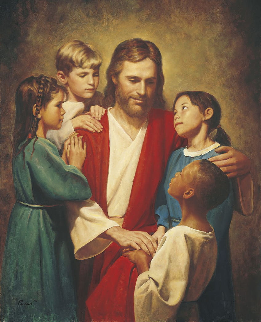 Sanat Eseri Eğilimleri Jesus Christ Lds, jesus with children HD telefon duvar kağıdı