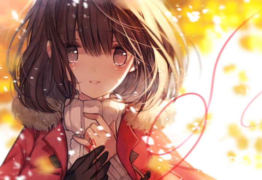 autumn brown eyes brown hair close original short hair tears yasiromann, autumn brown anime HD wallpaper