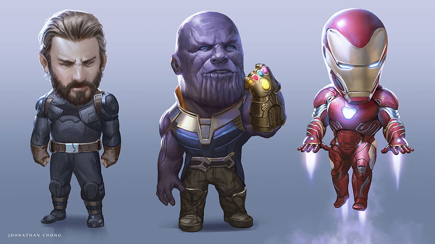 5089017 / Thanos, Kaptan Amerika, Yenilmezler: Sonsuzluk Savaşı, Demir Adam, Chibi, avengers chibi HD duvar kağıdı
