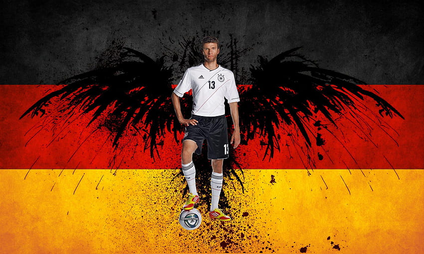 Thomas Muller Bandiera tedesca Fifa World Cup 2014, germania Sfondo HD